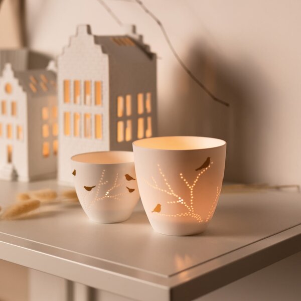 Porcelánový svícen Gold Birds Large