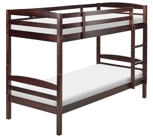Patrová postel 90 cm Beliani Reggeton (tmavé dřevo) (s roštem). 1075539