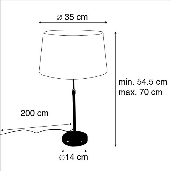 Stolní lampa bronzová s lněným stínítkem taupe 35 cm - Parte
