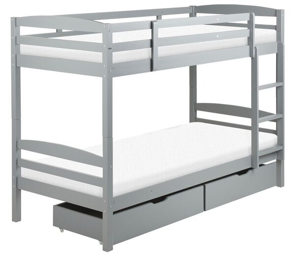 Patrová postel 90 cm Beliani Reggeton (šedá) (s roštem a úložným prostorem). 1075542