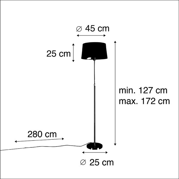 Stojací lampa zlatá/mosazná s lněným stínítkem taupe 45 cm - Parte