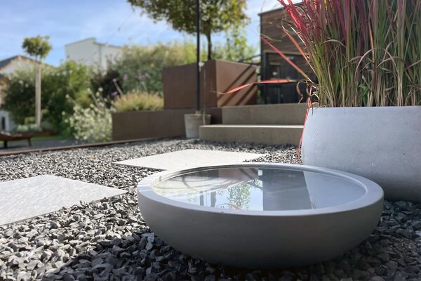 Okrasná miska PLANA, sklolaminát, Ø 44 cm x výška 11 cm, beton design