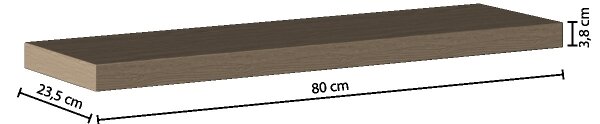 5five - Nástěnná police HYLE 80x24 cm dub