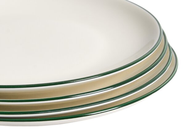 Sada 24 kusů nádobí CUMIN Porcelán Krémově bílá/Zelená