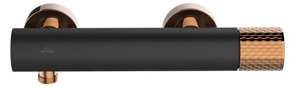Invena Moonlight, nástěnná sprchová baterie 150 mm, černá-růžové zlato, INV-BN-77-014-V