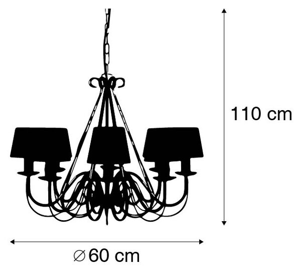 Lustr krémové barvy 60 cm s hnědošedými stínidly - Giuseppe 8