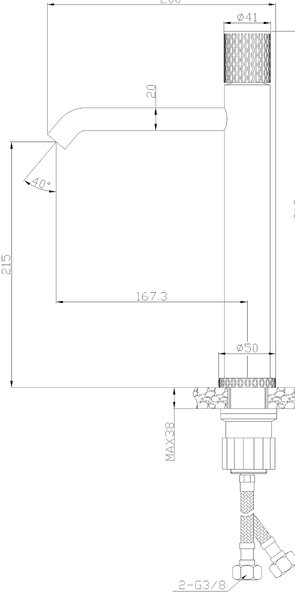 Invena Moonlight, vysoká umyvadlová baterie h-312, černá-růžové zlato, INV-BU-77-W14-V