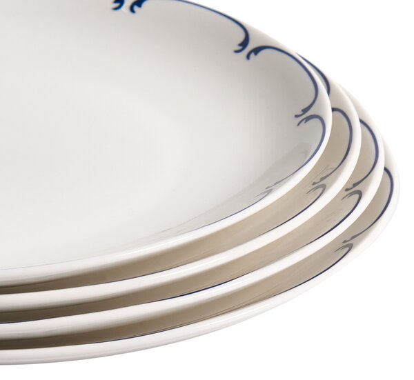 Sada 24 kusů nádobí CHAROLI Porcelán Bílá/Modrá