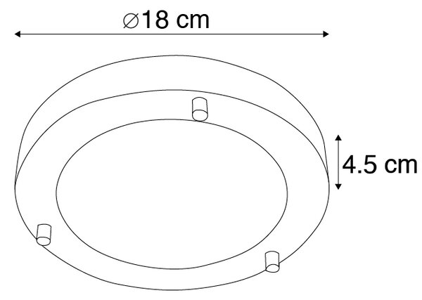 Moderní stropní svítidlo ocelové 18 cm IP44 - Yuma