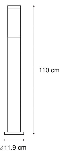 Moderní venkovní lampičkový stojan z oceli 110 cm IP44 - Rox