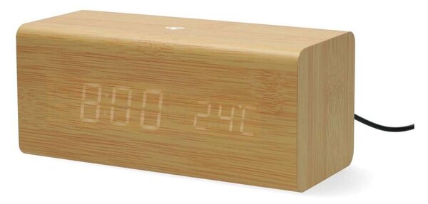 Nedis CLAR3004BN - Digitální budík s LED displ. a teploměrem 5V/1xCR2032 dřevo