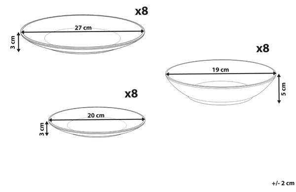Sada 24 kusů nádobí CUMIN Porcelán Krémově bílá/Zelená