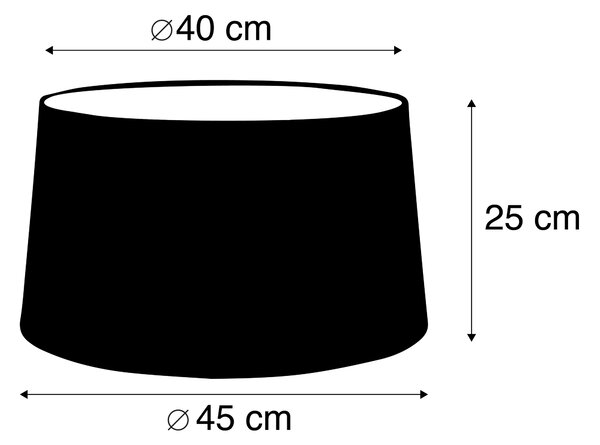 Lněné stínidlo tmavě šedé kulaté zkosené 45/40/25