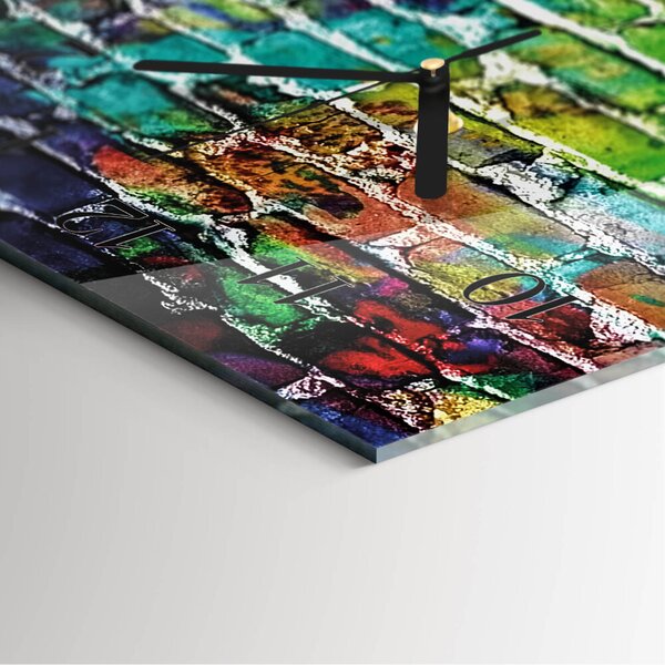 Skleněné hodiny vertikální Cihlový zsppc-30x60-00178994