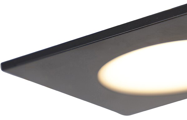 Sada 6 zapuštěných bodových světel černých vč. LED 3-stupňový stmívač IP65 - Simply