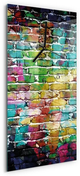 Skleněné hodiny vertikální Cihlový zsppc-30x60-00178994