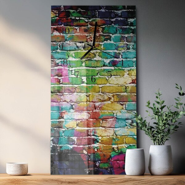 Skleněné hodiny vertikální Cihlový zsppc-30x60-00178994