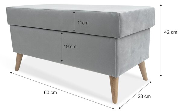 Taburet BAJO 60x28 s úložným prostorem - zelený - ITAKA 10