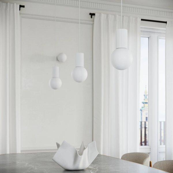 Stolní lampa Halo, 1x bílé skleněné stínítko, w