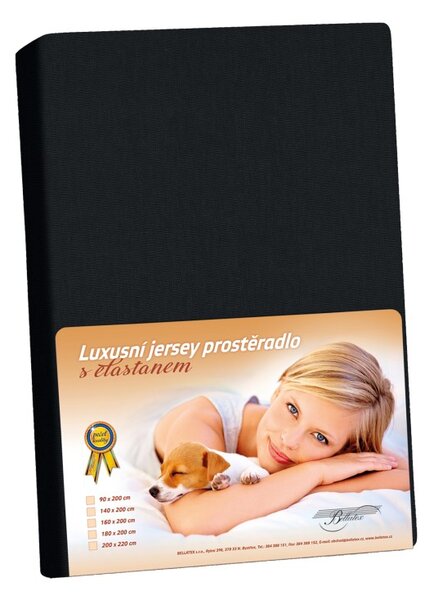 BELLATEX Jersey LUX Černá 90x200 cm