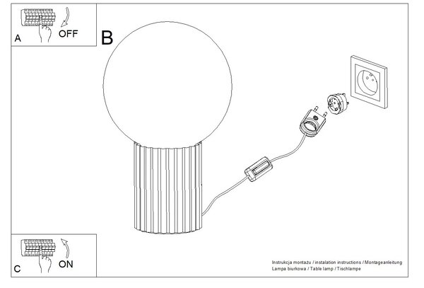 Stolní lampa Halo, 1x bílé skleněné stínítko, be