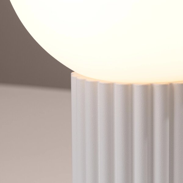 Stolní lampa Halo, 1x bílé skleněné stínítko, w