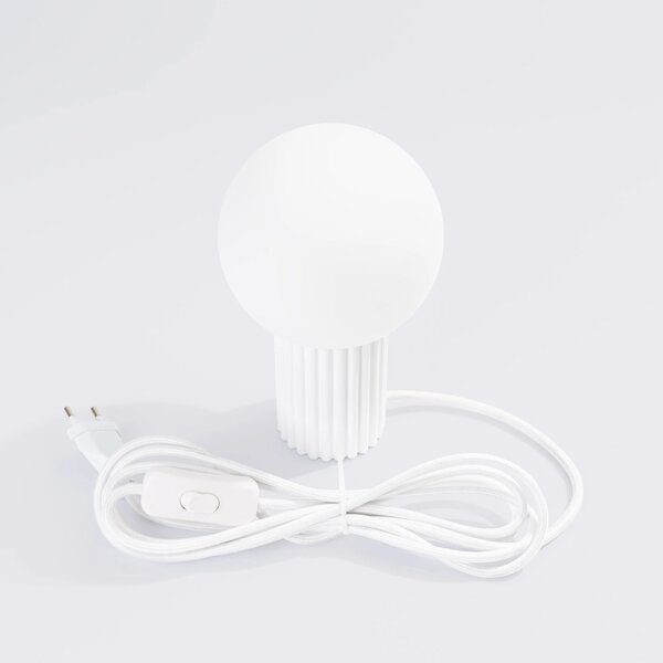 Stolní lampa Halo, 1x bílé skleněné stínítko, w