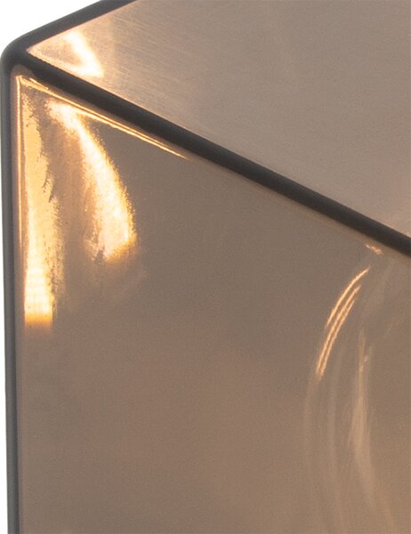Stojací venkovní lampa černá 70 cm IP44 s kouřovým sklem - Dánsko