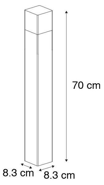 Stojací venkovní lampa černá 70 cm IP44 s kouřovým sklem - Dánsko