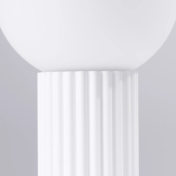 Stolní lampa Halo, 1x bílé skleněné stínítko, w