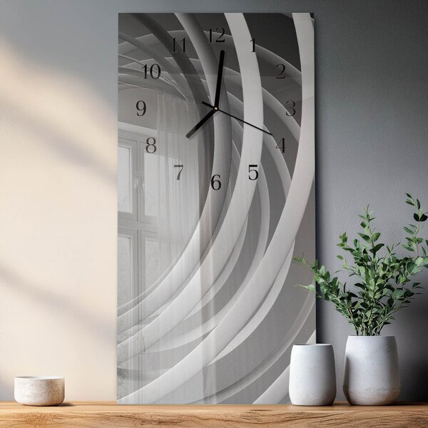 Skleněné hodiny vertikální Abstraktní kruhy zsppc-30x60-00260400