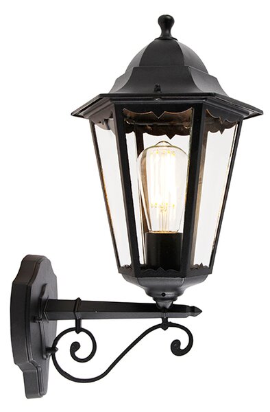Klasická venkovní nástěnná lampa černá IP44 - Havana Up