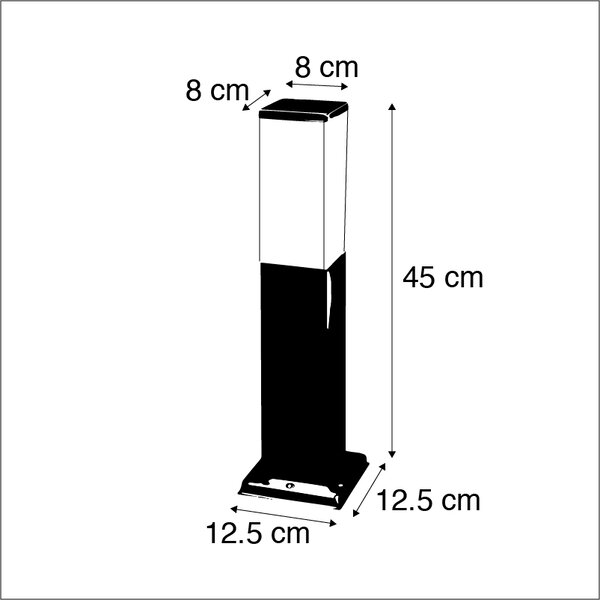 Venkovní lampa ocel 45 cm IP44 - Malios se zemním hrotem a kabelem