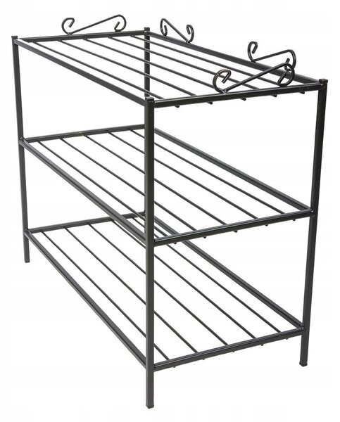 Botník s sedátkem Dekoracja Domu 60 x 50 x 28 cm černý