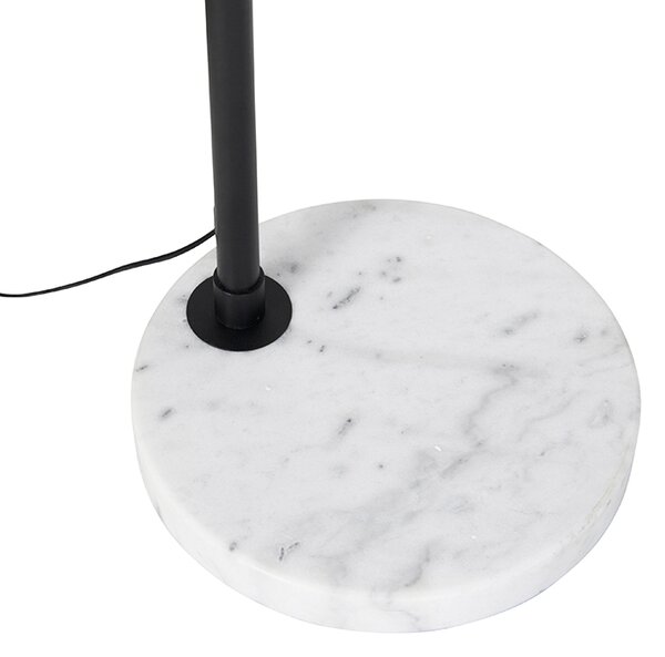 Moderní oblouková lampa černá s bílým nastavitelným bez stínidla - XXL
