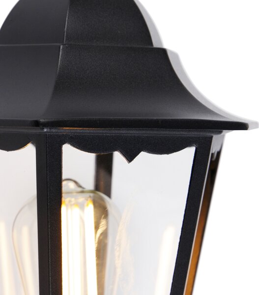 Venkovní nástěnná lampa černá s pohybovým senzorem - Havana IP44