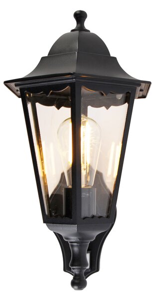 Venkovní nástěnná lampa černá s pohybovým senzorem - Havana IP44
