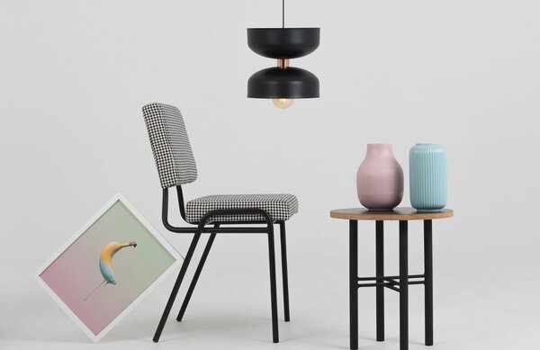 Nordic Design Černé kovové závěsné světlo Femme S