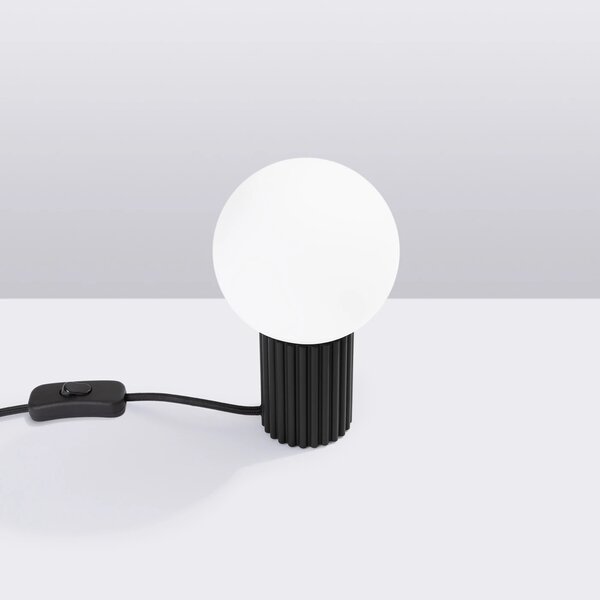 Stolní lampa Halo, 1x bílé skleněné stínítko, b