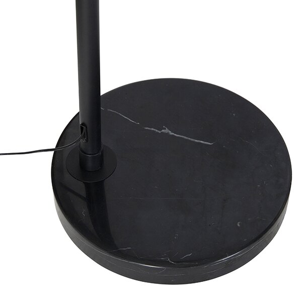 Moderní oblouková lampa černá s bílým nastavitelným - XXL