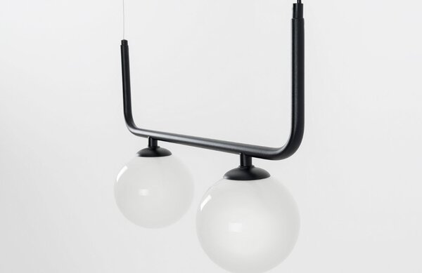 Nordic Design Černé kovové závěsné světlo Cattus 2