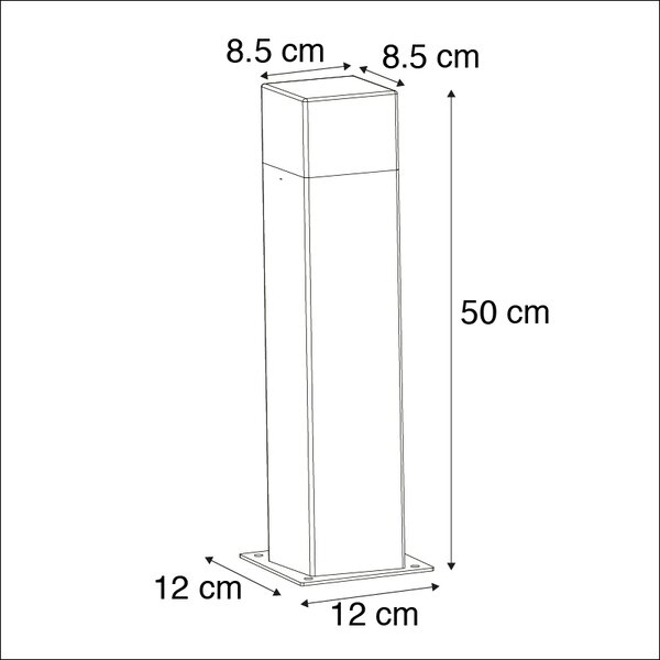 Venkovní lampa 50 cm antracitová se zemní špičkou a kabelovou objímkou - Dánsko