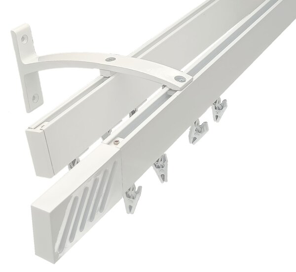 Kovovégarnýže.cz Garnýže Square line elegance santi bílá lesklá Varianta jednořadá nebo dvouřadá: Jednořadá, Délka: 0-100cm, Uchycení látky: jezdec+šnekový háček