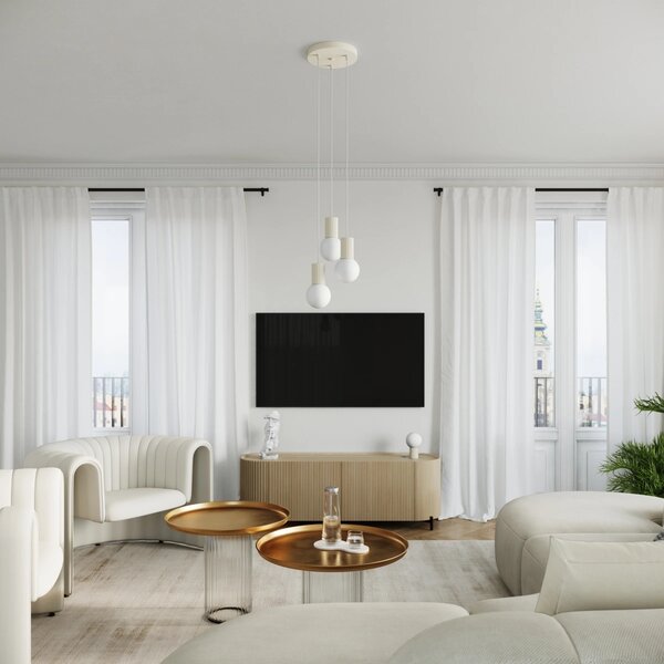 Stolní lampa Halo, 1x bílé skleněné stínítko, be