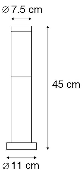 Venkovní lampička na sloup antracitová 45 cm IP44 - Rox s zemní hrotou a kabelovou objímkou