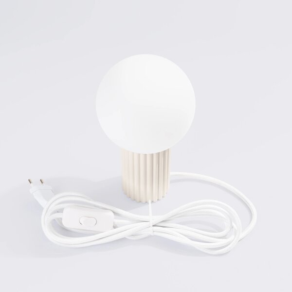 Stolní lampa Halo, 1x bílé skleněné stínítko, be