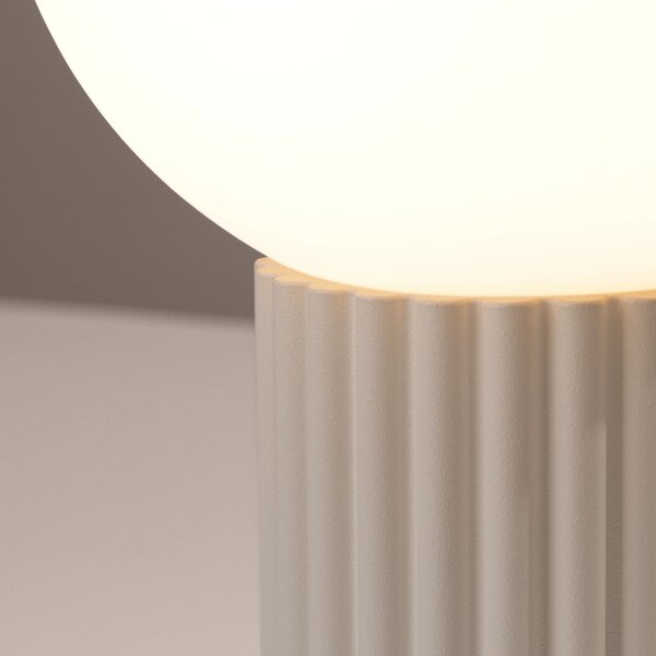 Stolní lampa Halo, 1x bílé skleněné stínítko, be