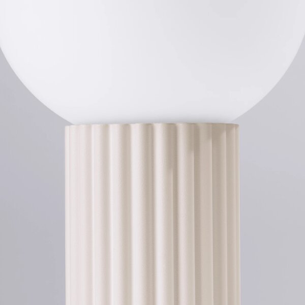 Stolní lampa Halo, 1x bílé skleněné stínítko, be