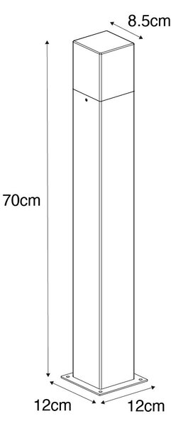 Chytrá stojací venkovní lampa rezavě hnědá 70 cm vč. Wifi P45 - Dánsko