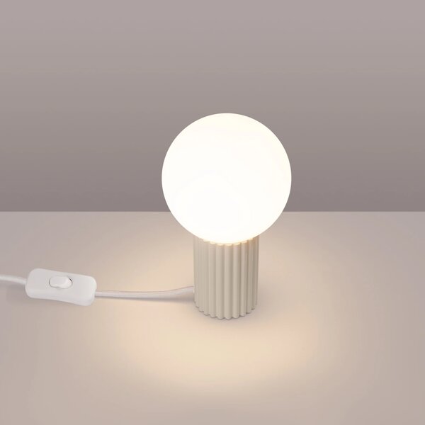 Stolní lampa Halo, 1x bílé skleněné stínítko, be